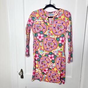 Agatha Ruiz De La Prada Girl'sColorful Floral Heart Tunic Dress Size Large